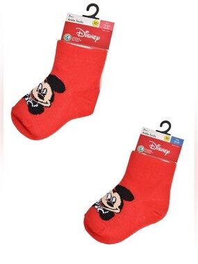 NWT-Disney Mickey Mouse & Minnie Mouse Unisex Baby/Toddler 3-Pack Ankle Socks
